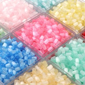 Resim 60 Adet BEADIA Fırçalanmış Kedi Gözü Hünnap Şekilli Cam Boncuk 4x6mm - Çok Renkli Parlak Yüzey, Yüksek Kaliteli DIY Takı Yapım Malzemeleri Bilezikler, Kolyeler, Küpeler İçin - Moda Temalı Dekoratif El İşi Boncuklar, Kolye Parçası 