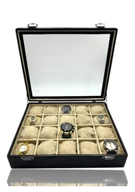 Resim Diji 20'li Saat Kutusu Saat Çantası Siyah İçi Krem Krem Yastıklı 