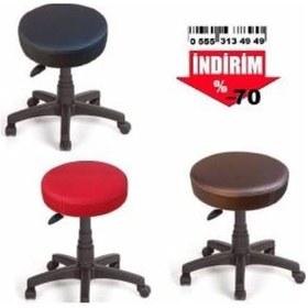 Resim Depolife Silinebilir Deri Döşeme Konforlu Ofis Büro Bilgiyayar Taburesi Te (284445723) 