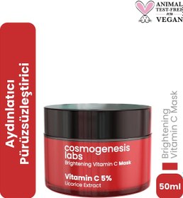 Resim Cosmogenesis Labs %5 Vitamin C Krem Maske 50ml - Durulanan Yüz Maskesi Aydınlatıcı Pürüz Giderici Ton Eşitleyici Vegan 