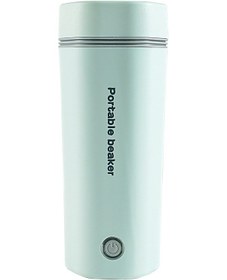 Resim Yifomall 350ml Seyahat Elektrikli Çay Makinesi - 304 Paslanmaz Çelik - Tek Tuşlu İşlem - Isı Yalıtımı - Yeşil - Avrupa Standardı 220-240v 