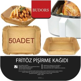 Resim Pişirme Kağıdı 50 Adet Airfrey Yagli Kagit Pisirme Kagidi Fritoz Air Fryer Hava Fritözü 