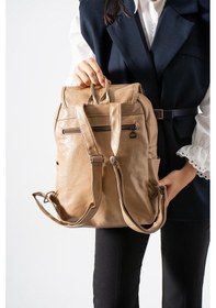Resim 571 Collections Suni Deri Yıkama Sırt Çantası Poliüretan Bej Model: 571-14-16ı Bej 