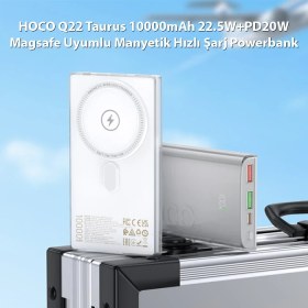 Resim Hoco Q22 Taurus 10000MAH 22.5W+PD20W Magsafe Uyumlu Manyetik Hızlı Şarj Powerbank 