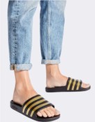Resim Adidas Adilette Black Gold Slides Siyah Altın Kadın Terlik Siyah 