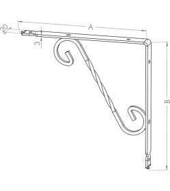Resim Dizaynaks Sedir Raf Altı, Taşıyıcı, Tutucu Siyah 20 x 15 cm 