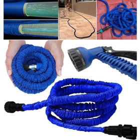 Resim 30 Metre Uzayan Bahçe Sulama Araç Yıkama Hortumu 7 Kademeli Başlık 