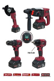 Resim Daflong PRO DİJİTAL EKRANLI 4'LÜ DİJİTAL SET 700NM DİJİTAL TORK+DİJİTAL SPİRAL+DİJİTAL MATKAP+D.HİLTİ DFL274 