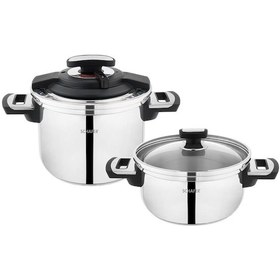 Resim Schafer İn Safe 2li Düdüklü Tencere Seti Dünyada İlk Ve Tek Siyah 