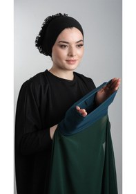 Resim Halven Zümrüt Pratik Hazır Geçmeli Şal Şifon Boru Boneli 3001 37 