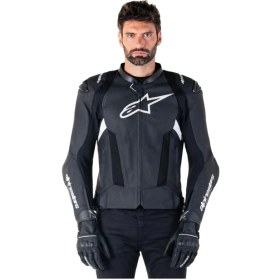 Resim Alpinestars Missile V3 Airflow Deri Korumalı Motosiklet Montu Siyah Beyaz 