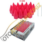 Resim A Kalite Mefsa Bijon Kapağı Sivri 19 Mm Pembe 20 Li Set 