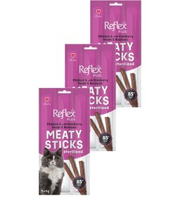 Resim Reflex Meaty Sticks Tavuklu Ve Kızılcıklı Kedi Ödül Çubuğu 3'lü 3 x 5 G 