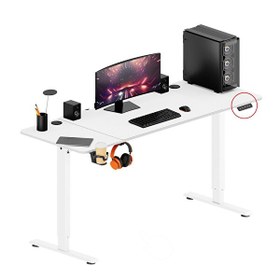 Resim Adore Gaming Elevator Yükseklik Ayarlı Oyuncu ve Bilgisayar Masası-Beyaz 160x72-117x75 CM 