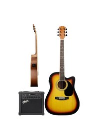 Resim Maxword Mcg-750sb-amp Kaliteli Eq 25w Amfili Elektro Akustik Gitar Seti 