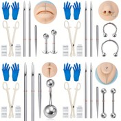 Resim Profesyonel Paslanmaz Çelik Vücut Deldirme Kiti, Taper İğneleri, Pliers, Çeşitli Mücevherat ile Kulak, Burun, Dil, Dudak, Kaş, Kıkırdak, Göbek - Kapsamlı Deldirme Alet Seti 