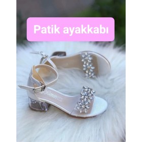 Resim Patik Ayakkabı Şefaf Topuklu Kız Çocuk Ayakkabısı 