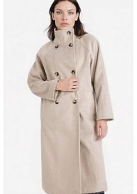 Resim Defacto Relax Fit Düğmeli Uzun Kaşe Kaban F5547ax25wnbg501 Bej-bg501 