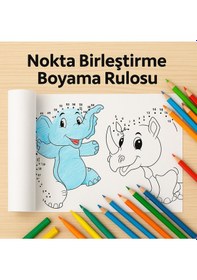 Resim Hayvanlar Dünyası Nokta Birleştirme Boyama Rulosu 5 Metrelik Çocuk Aktivite Kağıdı Eğitici Ve Eğlenceli Boyama Rulosu 
