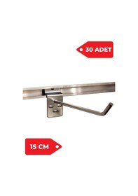 Resim Kanallı Pano Kancası 15 Cm Raf Askısı Raf Kancası Mağaza Düzenleme 30 Adet 