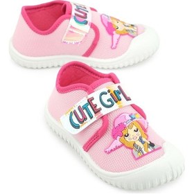 Resim Gezer Yazlık Kız Çocuk Cırt Cırtlı Ayarlanabilir Keten Ayakkabı Ga2ypm.03405.00.r90.0a Pembe 