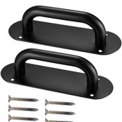 Resim Sürgülü Kapı Kolları, Paslanmaz Çelik Arka Plakalı Ahır Kapı Kolları, İç Ahır Kapıları İçin Mutfak Dolabı Kapı Kolları - 200x65 Mm 