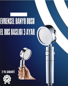 Resim Dayanıklı Ve Ergonomik Tasarımlı Ayarlanabilir El Duş Başlığı Gümüş 