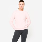 Resim Kadın Sweatshirt - Yuvarlak Yaka - Açık Pembe 