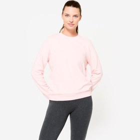Resim Kadın Sweatshirt - Yuvarlak Yaka - Açık Pembe 
