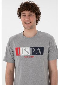 Resim U.S. Polo Assn. Erkek Bisiklet Yaka Gri Melanj Pijama Takımı 50309821-VR086 