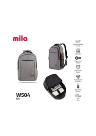 Resim Mila Seri W504 15.60'' Ki3-01-003 Network 4 Serisi Reflektörlü Lenovo,hp,macbook,macair Uyumlu Laptop Sırt Çantası-gri 