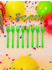 Resim 8 Adet Yeşil Çatal - Doğum Günü Parti Ve Eğlenceli Etkinlikler İçin 7 