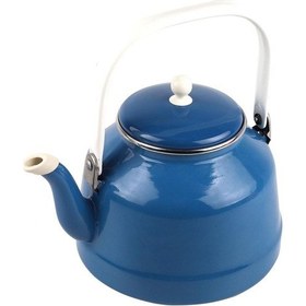 Resim Alev Vintage Emaye Demlik Kettle 1lt Lacivert Mavi 