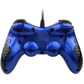 Resim 12 Fonksiyon Tuşulu Double Shock Usb Pc Bilgisayar Oyun Kolu Mavi 