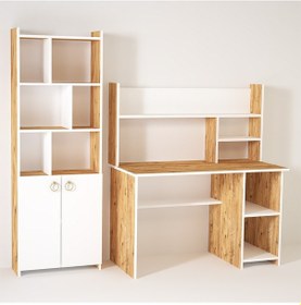 Resim Kalenderdekor1 Kalender Dekor Jimmy Mayra 120 Cm Çalışma Takımı Jm02 Beyaz - Meşe 