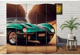 Resim Araba Temalı Özel Tasarım Paravan Room Divider Oda Bölücü PRVN-1319-1, 220 x 180 