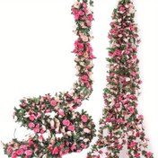 Resim 3 Adet Yapay Şakayık Asma Çelenk, 98.42 inç/250 cm, Noel, Cadılar Bayramı, Sevgililer Günü, Anneler Günü, Düğün Kemeri, Ev, Bahçe, Merdivenler, Dükkan, Restoran için Plastik Çiçek Dekoru - Elektrik veya Pil Gerekmez 