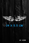 Resim 61 AVM Melek Kanat - Sticker Folyo Kesim | Beyaz | 24 X 5.5 Cm 