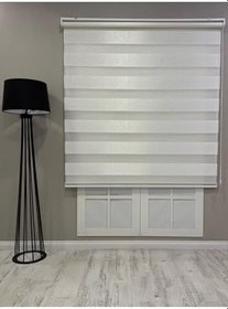 Resim Delüks Zebra Stor Perde Geniş Plise, Beyaz, 70 x 200 