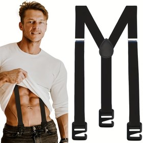 Resim Erkekler için Atletik Görünmez Askılar - Ayarlanabilir Elastik Polyester, Güvenli Kanca ve Göz Kapatma, Dış Mekan ve Günlük Kullanım için Rahat Kalıp 