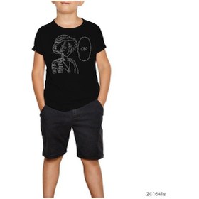 Resim One Piece Luffy Ok Siyah Çocuk Tişört Siyah 