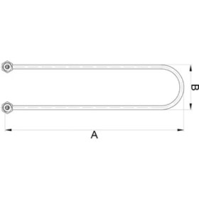 Resim Parmis 70 cm U Tipi Kıvrık Benmari Rezistansı | 2000W 220V Crnı 