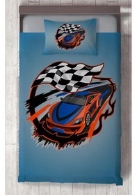 Resim Mekta Home Bebek Ve Çocuk Odası Mavi Mcqueen Deseli Yatak Örtüsü Renkli 