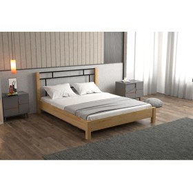 Resim Koç Tek Yapı Yap-Sa Home Feza-Metal Başlıklı Doğal Ahşap Karyola 