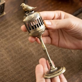 Resim 1 adet Şık Alaşım Büyükbirlik İncense Burner - Küçük Şanslı Bulut Kum Sandalwood Tutucu Ev ve Çay Odası Dekoru için, Kokusuz, Elektrik veya Pil Gerektirmez, İncense Tutucu | Şık Dekor | Metal Zanaatkarı 
