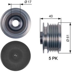 Resim GATES OAP7117 Alternator Kasnagi 373222A000 373222A100 373222A110 