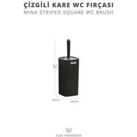 Resim Okyanus Home Mina Siyah Çizgili Kare Wc Fırçalık 