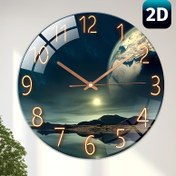 Resim 12 İnç Sessiz Cam Duvar Saati, Dünya Manzaralı Tasarım - Kalın Temperli Cam, Pille Çalışan (AA), Modern Oturma Odası & Yatak Odası Dekoru, Noel, Cadılar Bayramı, Doğum Günleri İçin Mükemmel Hediye, Dekoratif Saat | Şık Görünüm, Duvar Dekoru 