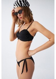 Resim Akbeniz Kadın Straplez Siyah Bikini Takımı 