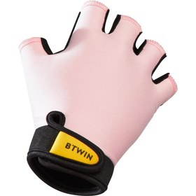 Resim Decathlon Btwin Çocuk Kısa Parmak Bisiklet Eldiveni Pembe 